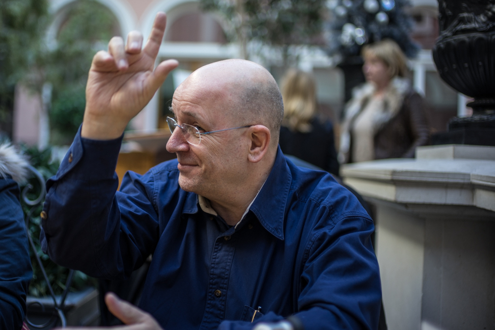 What a good chap: Organiser Pete summons the bill for a very entertaining day out in London (Photo Mike Evans)